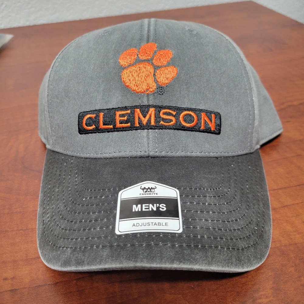 Fan Favorite Mens Gray Clemson Adjustable Hat Nwt